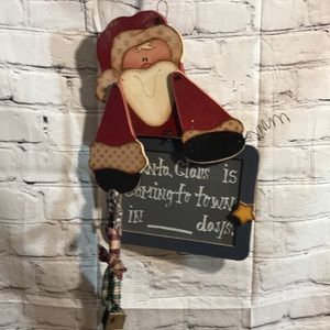 Chalk Board Santa Plaque